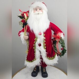 Santa Claus 18" Figurine Porcelain Face And‎ Hands